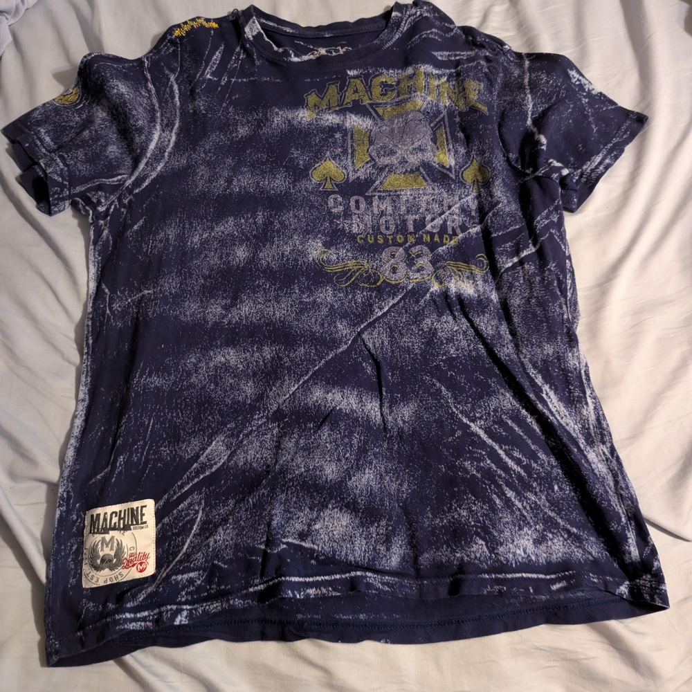 Men's Shirt, Size XXL Machine Blue Graphic Tee